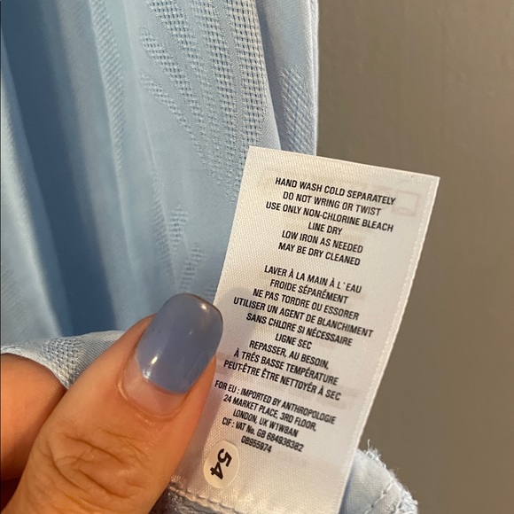 Anthropologie Sky Blue Sleeveless Blouse Size XS‎ - Picture 6 of 8